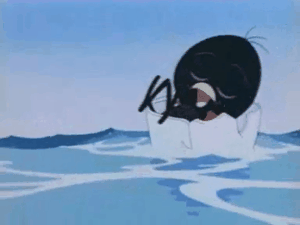 Gif animé Caliméro navigue